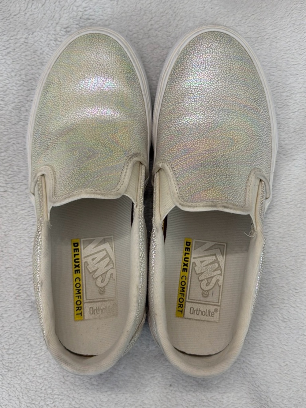 Vans Iridescent Slip-On Sneakers Women’s 8 Y2K Fairy Grunge Shimmer